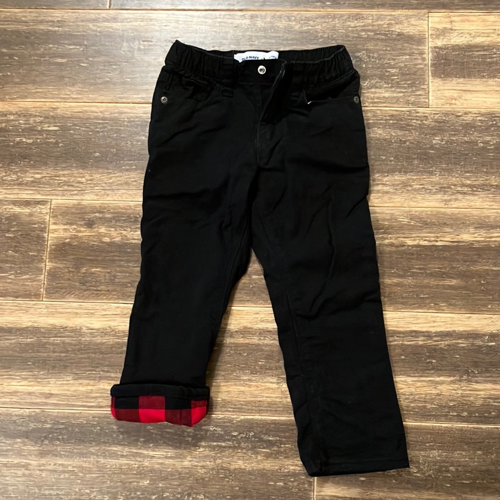 Black flannel lined jeans